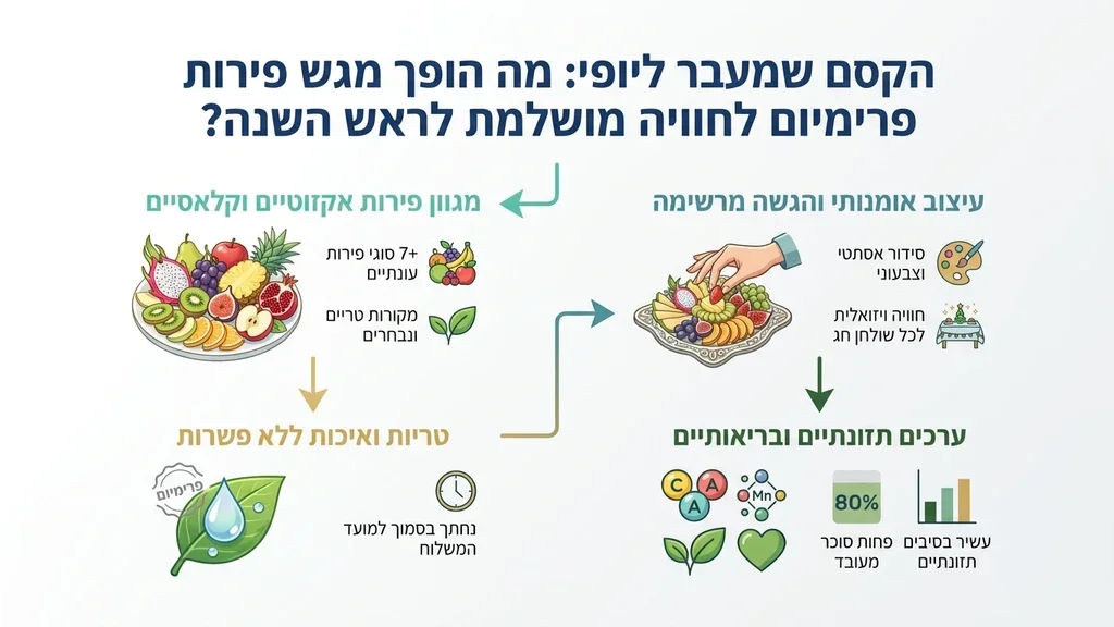 מגש פירות לראש השנה מעוצב עם פירות העונה
